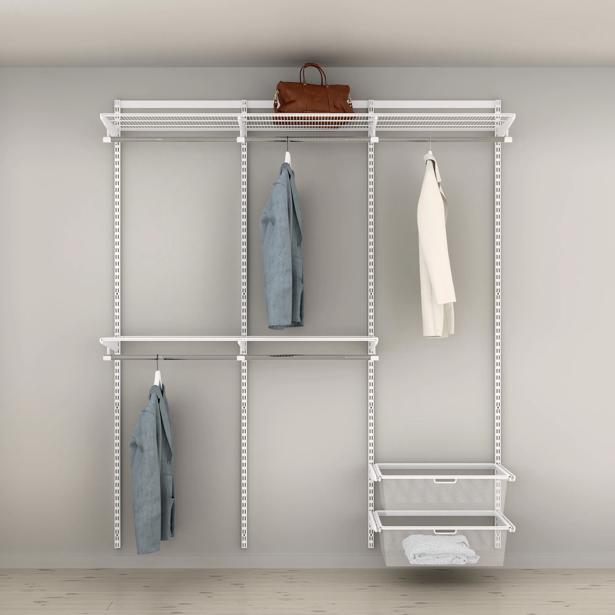 Garderobslösning Elfa Ready Solution Classic 16 Vit B: 1855 mm