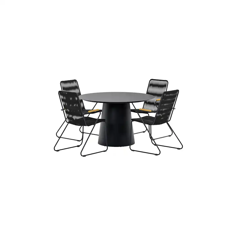 Matgrupp Utomhus Venture Home Lanzo Ø120 cm med 4 st Bois Trädgårdsstolar