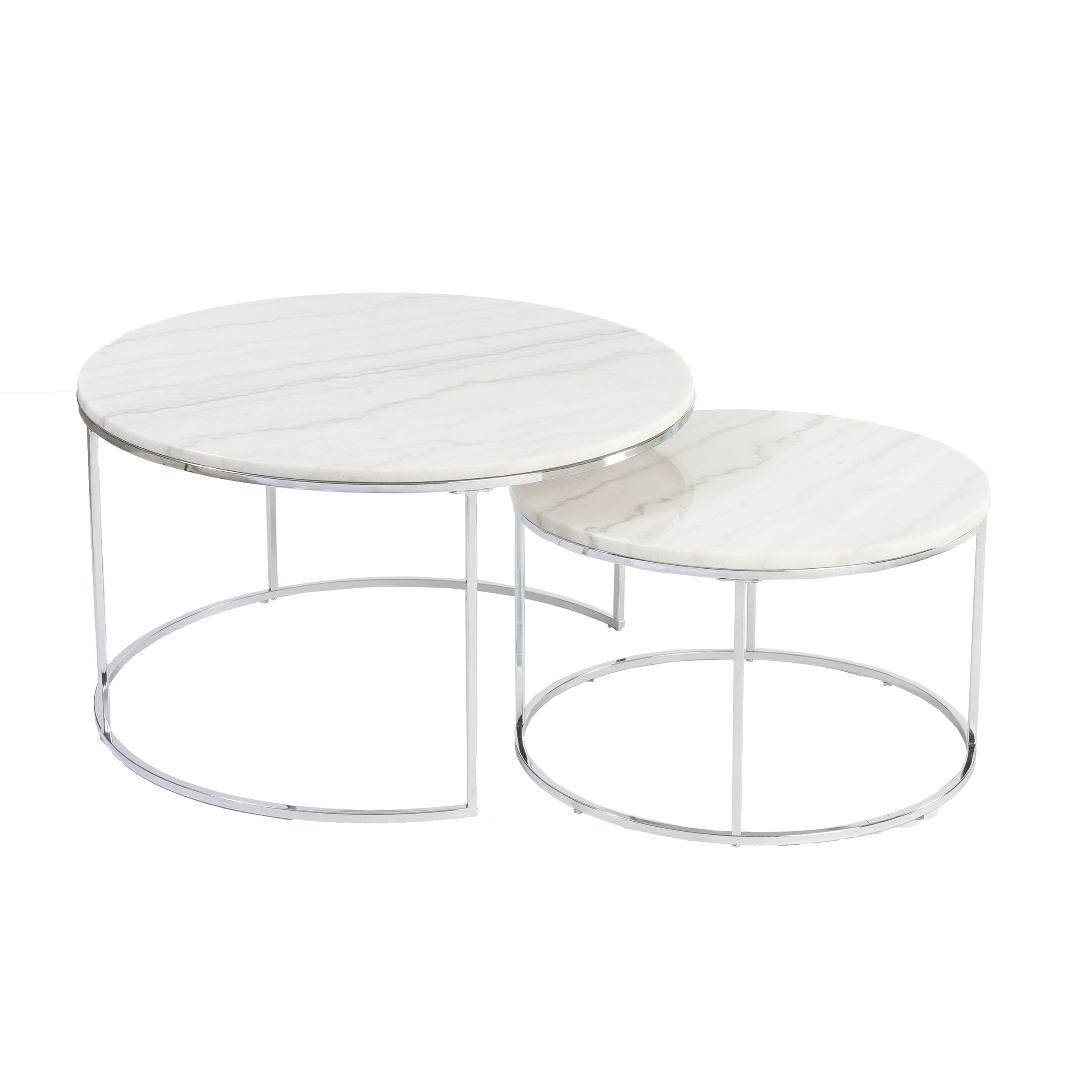 Soffbord Stenexpo Lormont Set Runda Vardagsumsbord i Marmor & Metall