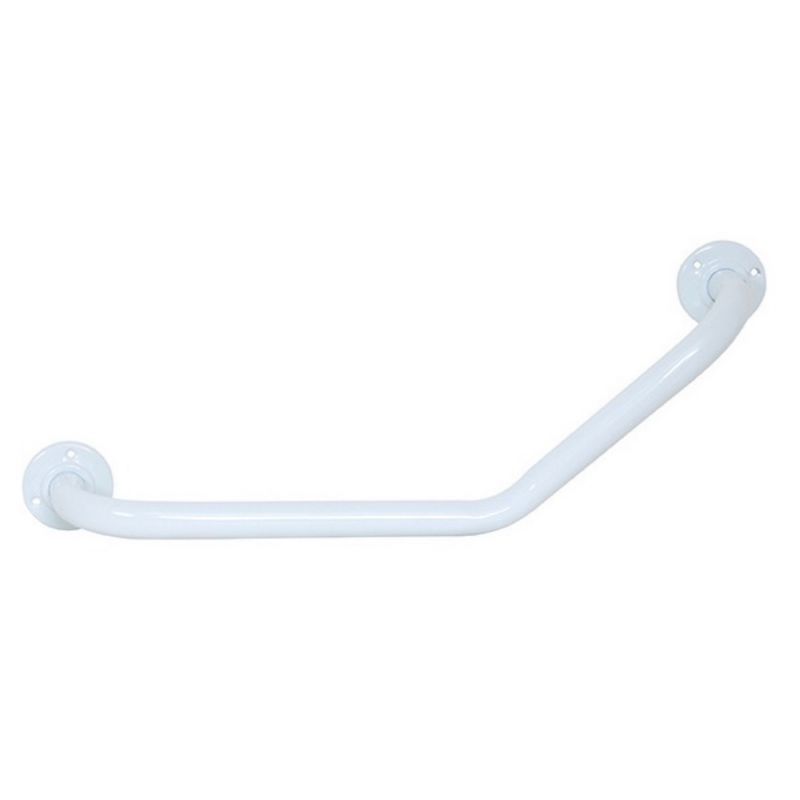 Stödhandtag stål/vit Ø 25 mm 54x13,5x10 cm Vit, 54 cm böjd