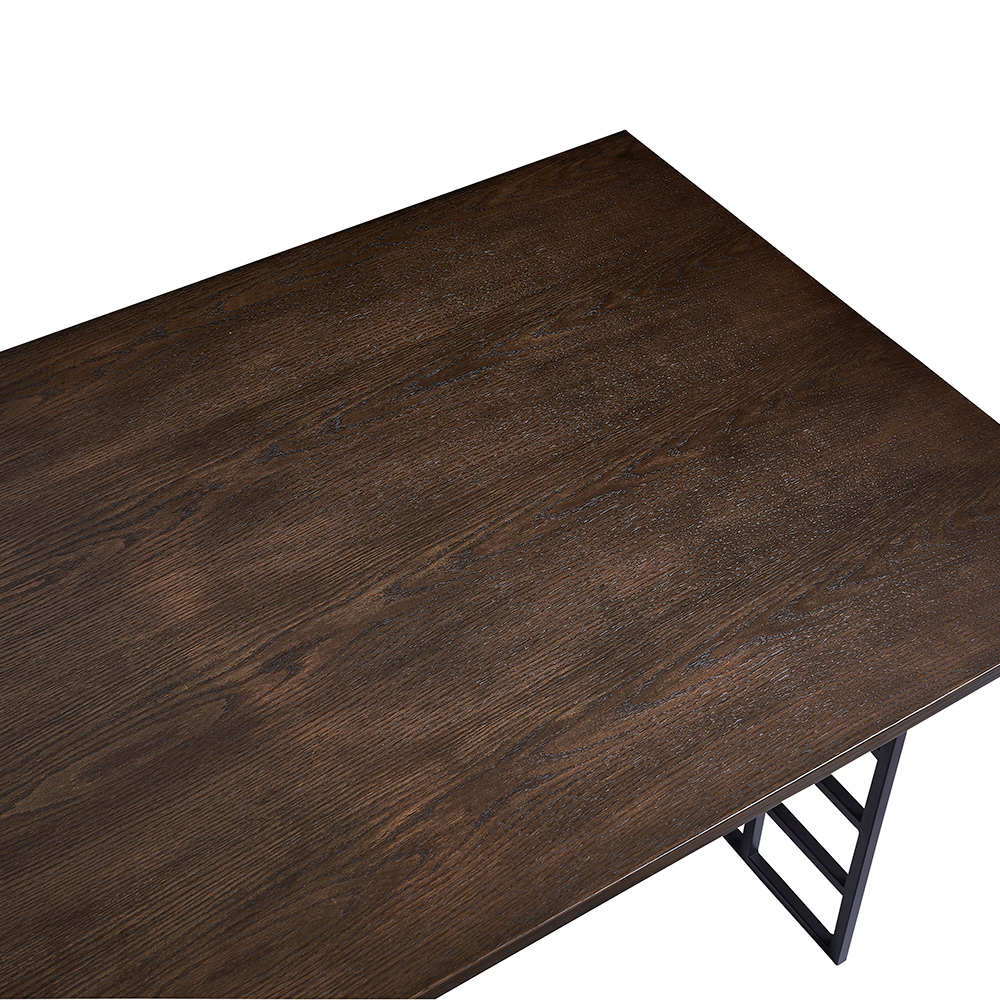 Ystad Dining Table - Black / Mocca Oak Veneer Brun
