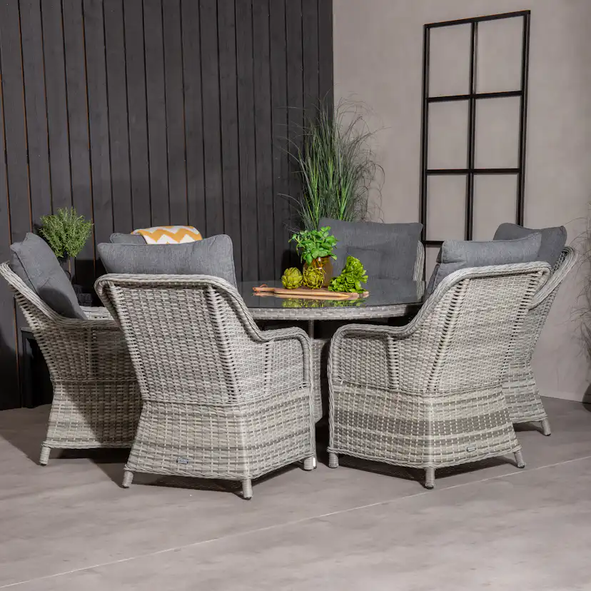 Matgrupp Venture Home Virda Ø 150 med 6 Vira Stolar