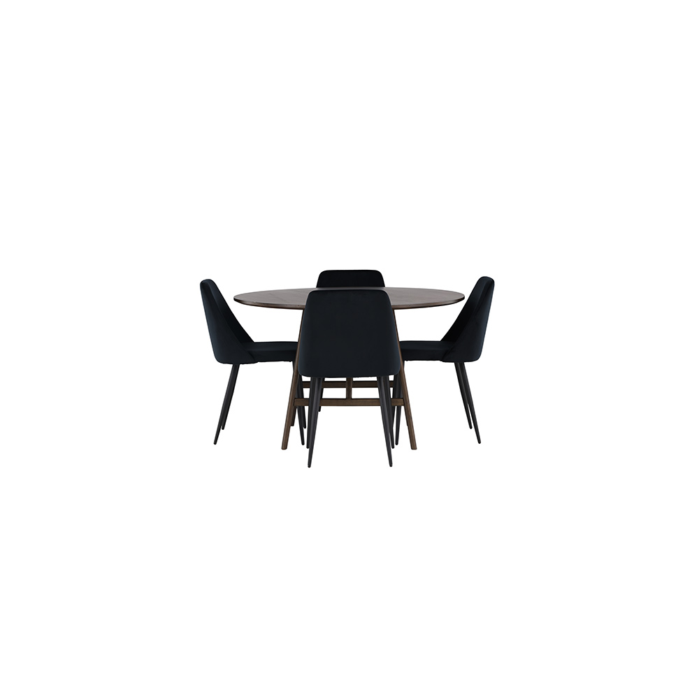 Matgrupp Venture Home Kaseidon Ø100 cm med 4 st Night stolar