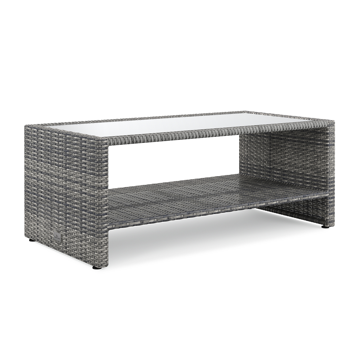 Loungebord Comfort Garden Bahamas Soffbord med hylla Utomhus 113 cm Konstrotting