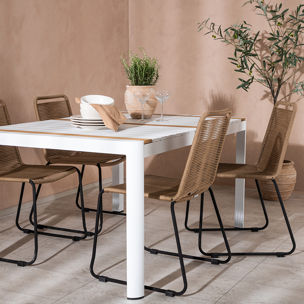 Matgrupp Utomhus Venture Home Togo 150x100 cm med 4 Lindos Trädgårdsstolar