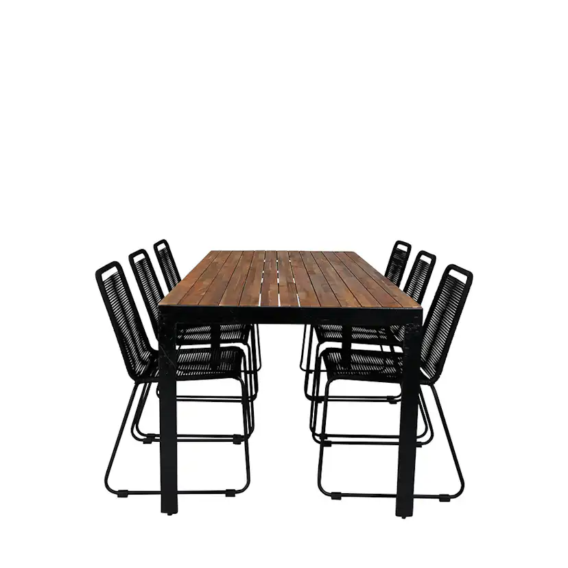 BoisDiningtable205*90cm-LindosStackingChair-LatteRope_6 Beige