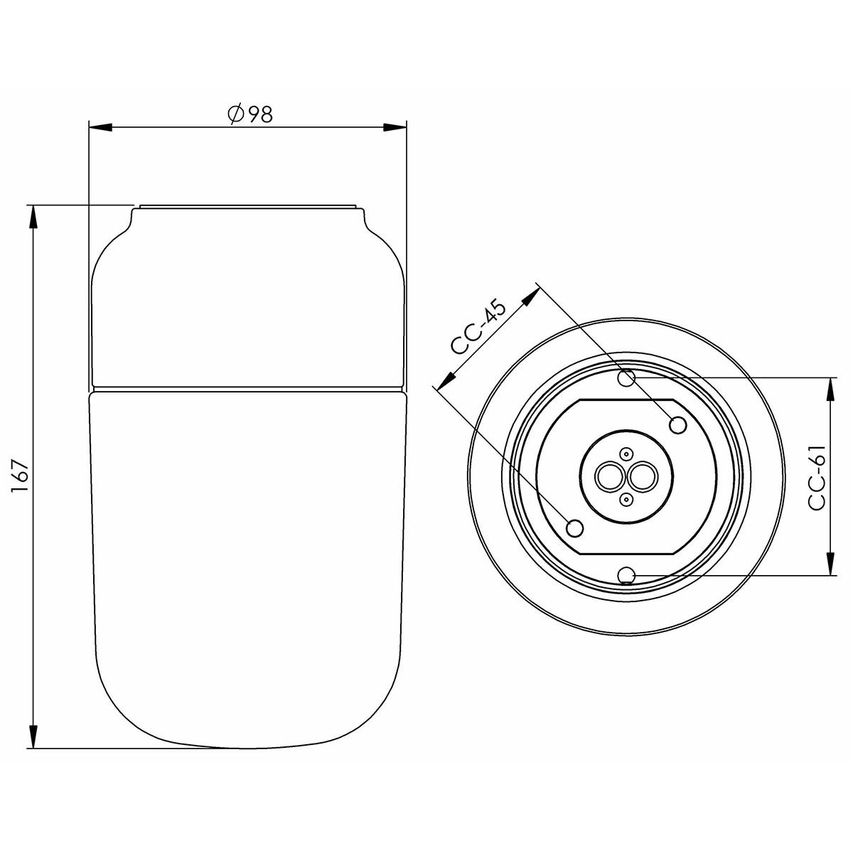Vägg-/Taklampa Ifö Electric Ohm 100/170 Matt Bastu
