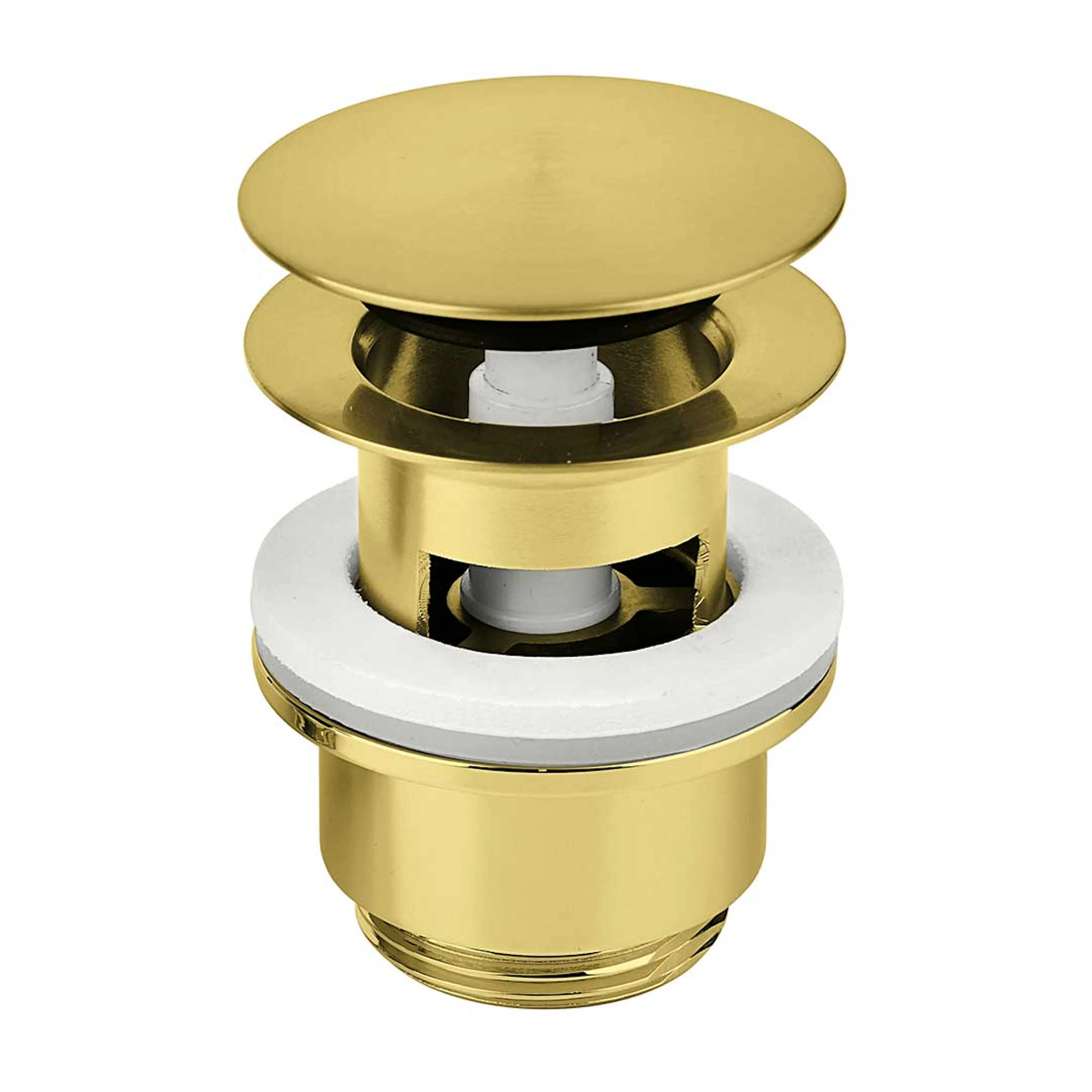 Pop-up Bottenventil Brushed Brass Borstad Mässing