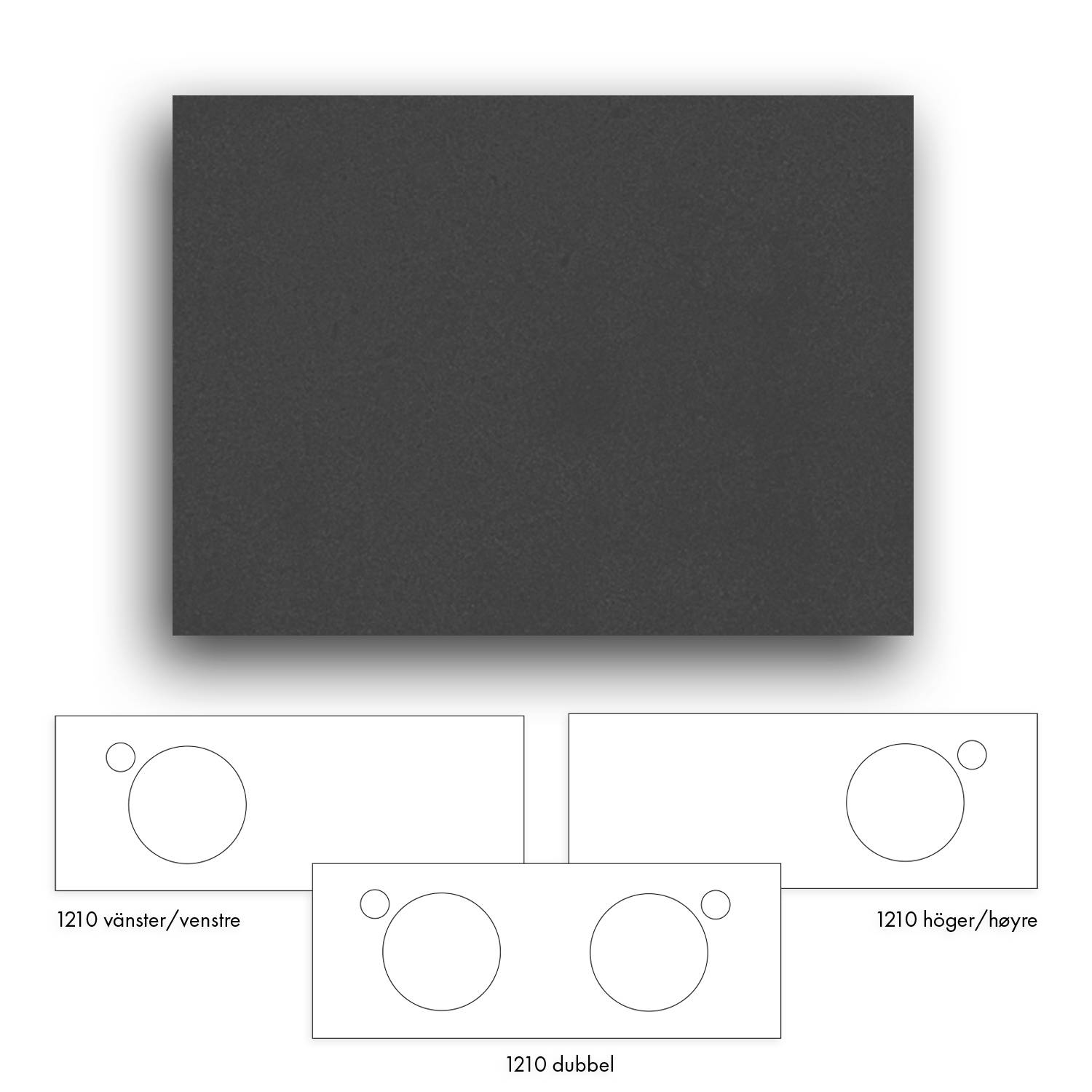 Bänkskiva Macro Design Crown+ Dekton  1210 till Tvättställsskåp Crown