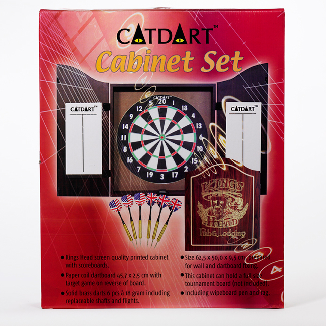 Dartskåp Catdart Complete Kings Head Darttavla & Dartpilar
