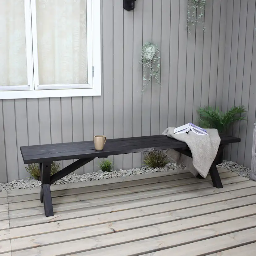 SCOTTSDALE bench 180, svart Svart, 1800 mm