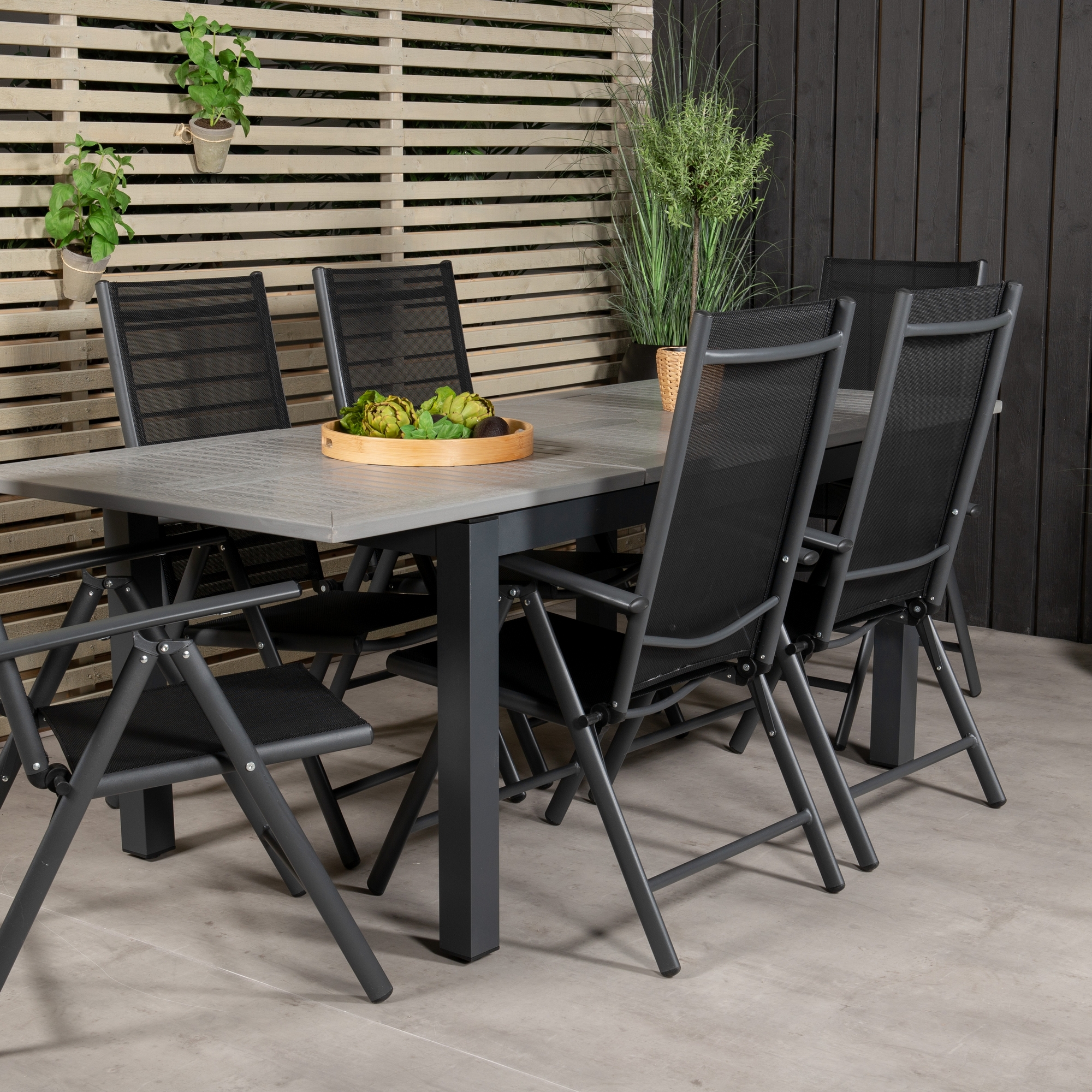 Matgrupp Venture Home Aleyna 160/240 med 6 Bront Positionsstolar