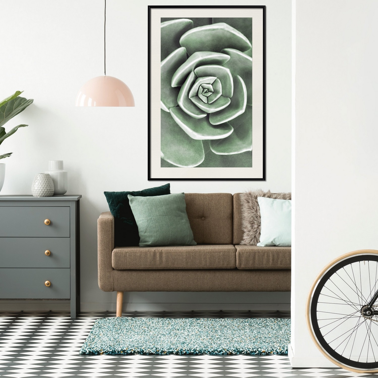 Affisch - Beautiful Succulent [Poster] 20x30 Svart ram med passepartout, 20x30 cm