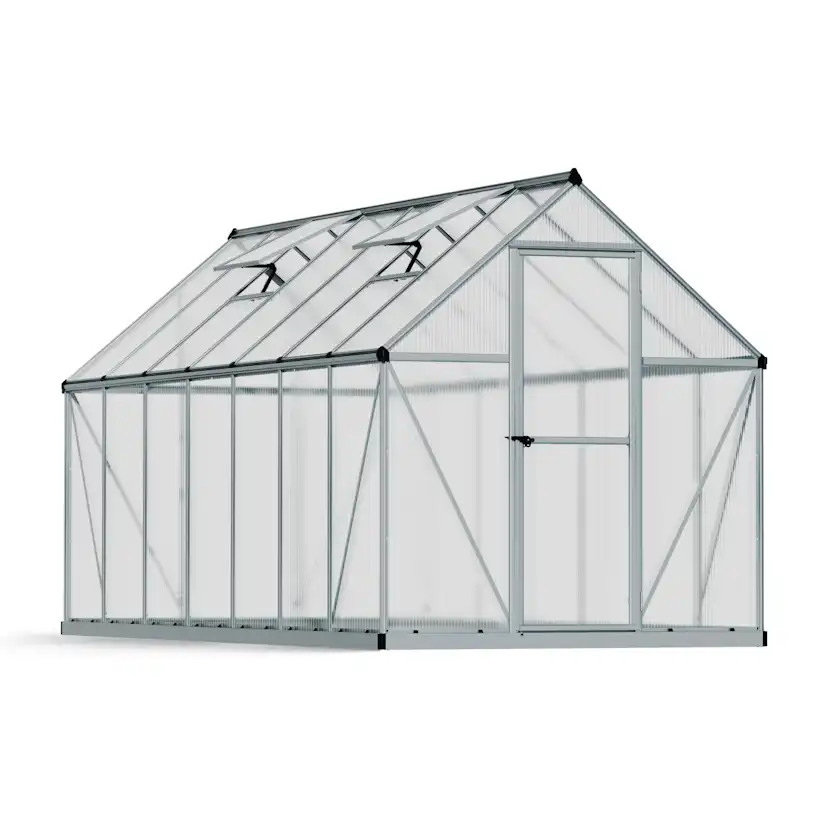 Växthus Canopia by Palram Mythos Aluminiumram med UV-Skyddad Polykarbonat & Ventilationsfönster, 7,9 m²