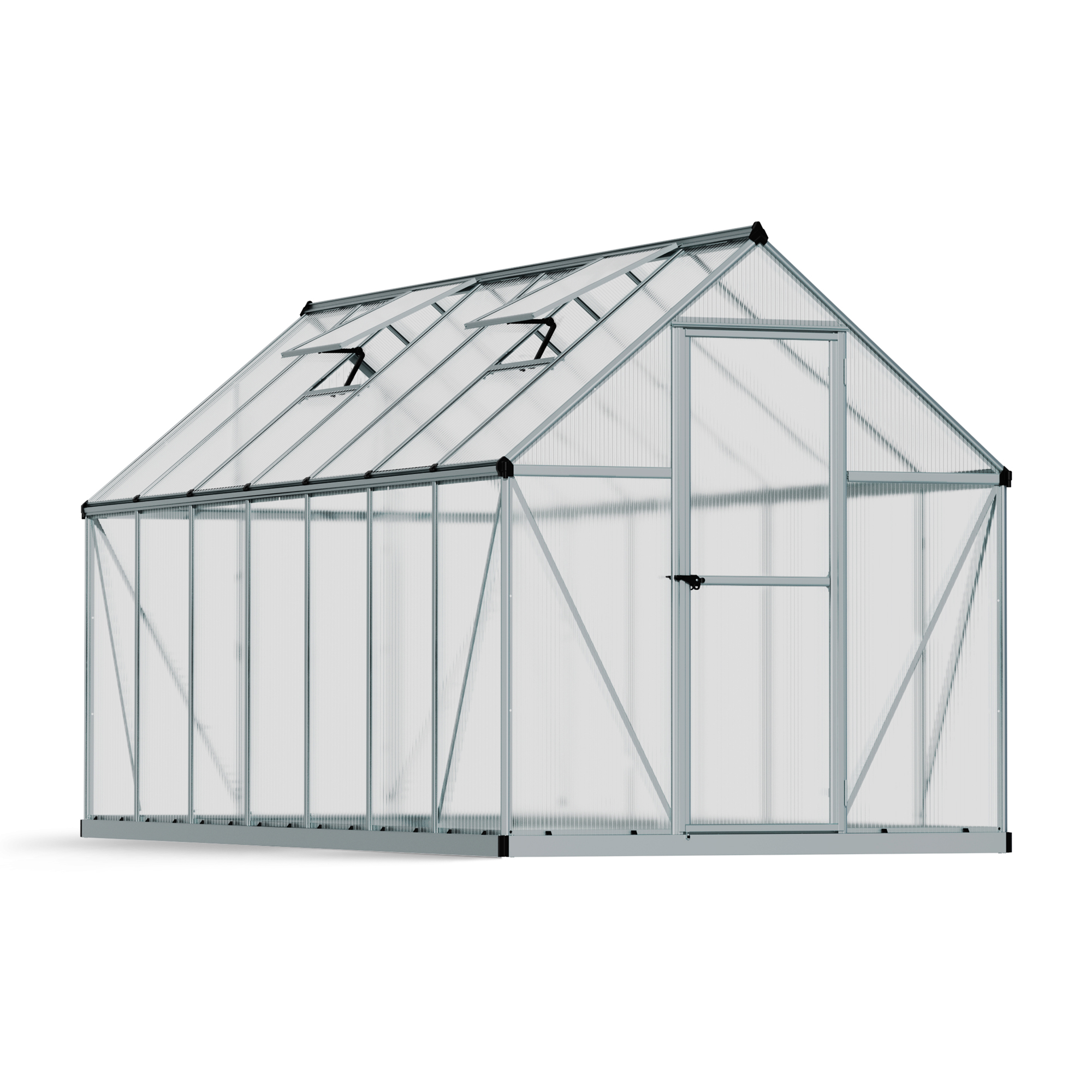 Växthus Canopia by Palram Mythos Aluminiumram med UV-Skyddad Polykarbonat & Ventilationsfönster, 7,9 m²
