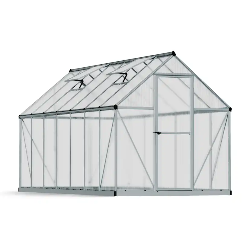 Växthus Canopia by Palram Mythos Aluminiumram med UV-Skyddad Polykarbonat & Ventilationsfönster, 7,9 m²