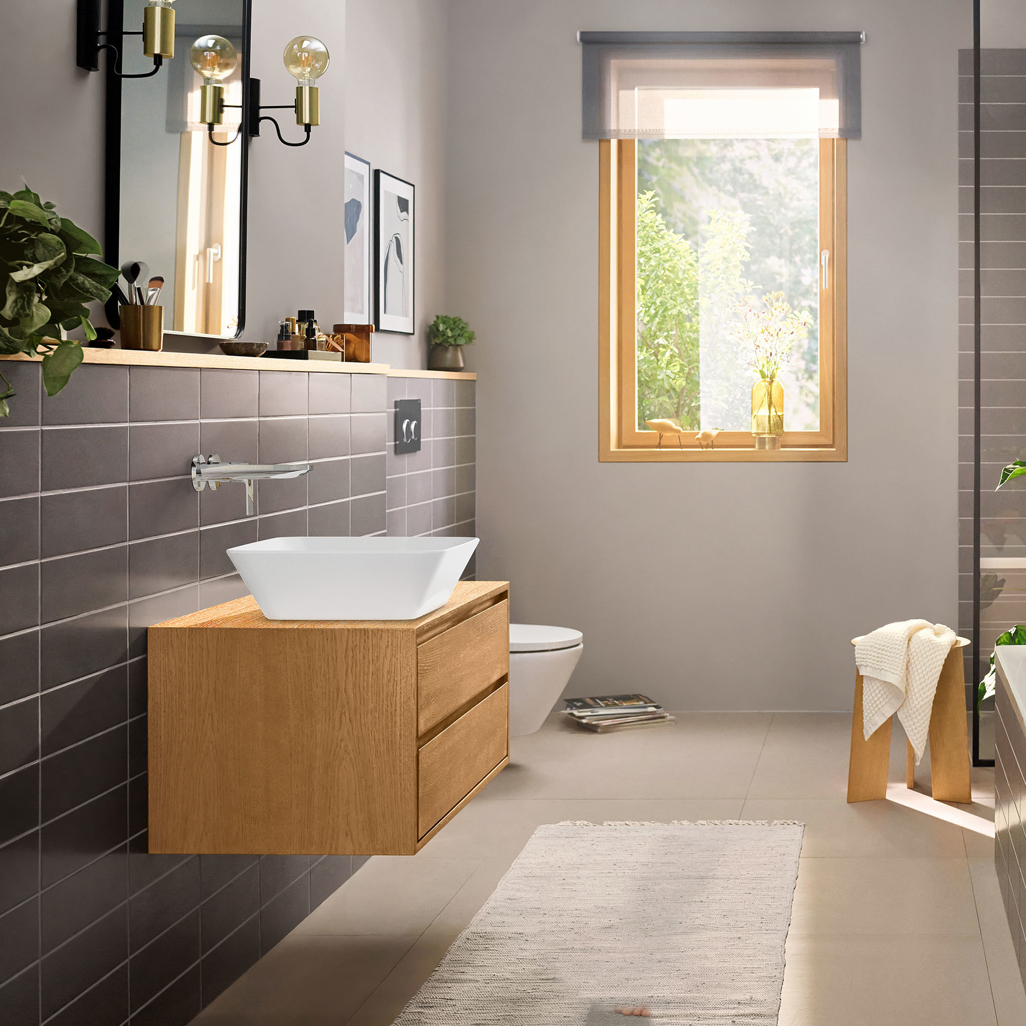 Tvättställsblandare Hansgrohe Rebris E 1-grepps för Inbyggnad i Vägg med 20 cm Pip