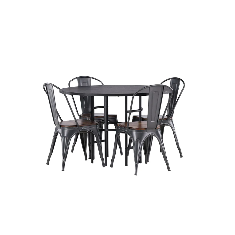 Matgrupp Venture Home Copenhagen Ø 115 cm med 4 Tempe Stolar