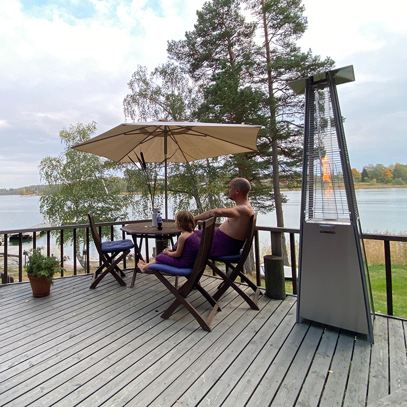Terrassvärmare Sunwind Kheops Stående Gasolvärmare Utomhus i Rostfritt Stål med Hög Effekt