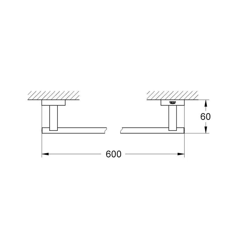 Handduksstång Grohe Essentials Cube 620 mm