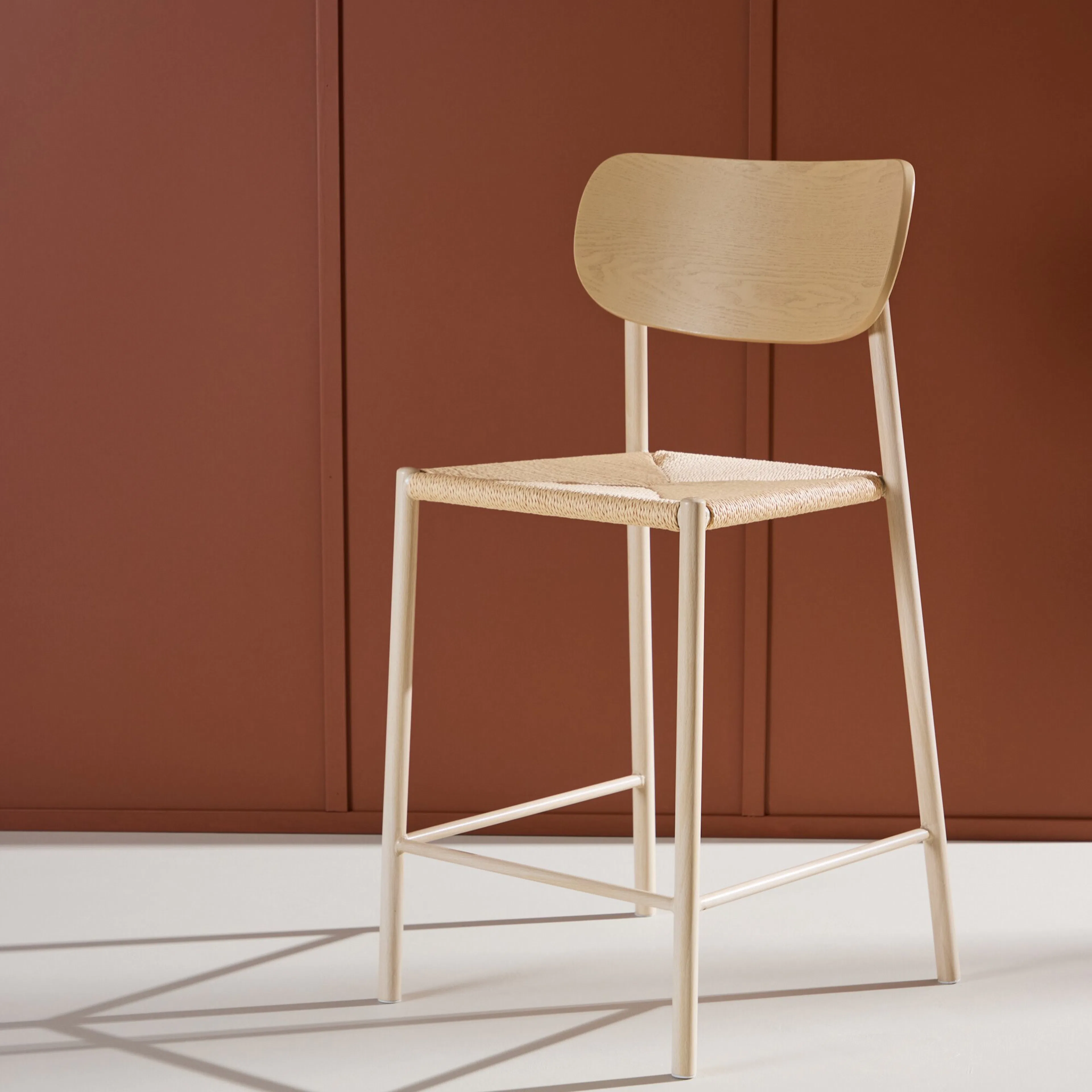 Polly Bar Chair Backrest - Whitewash  / Nature Rope Beige