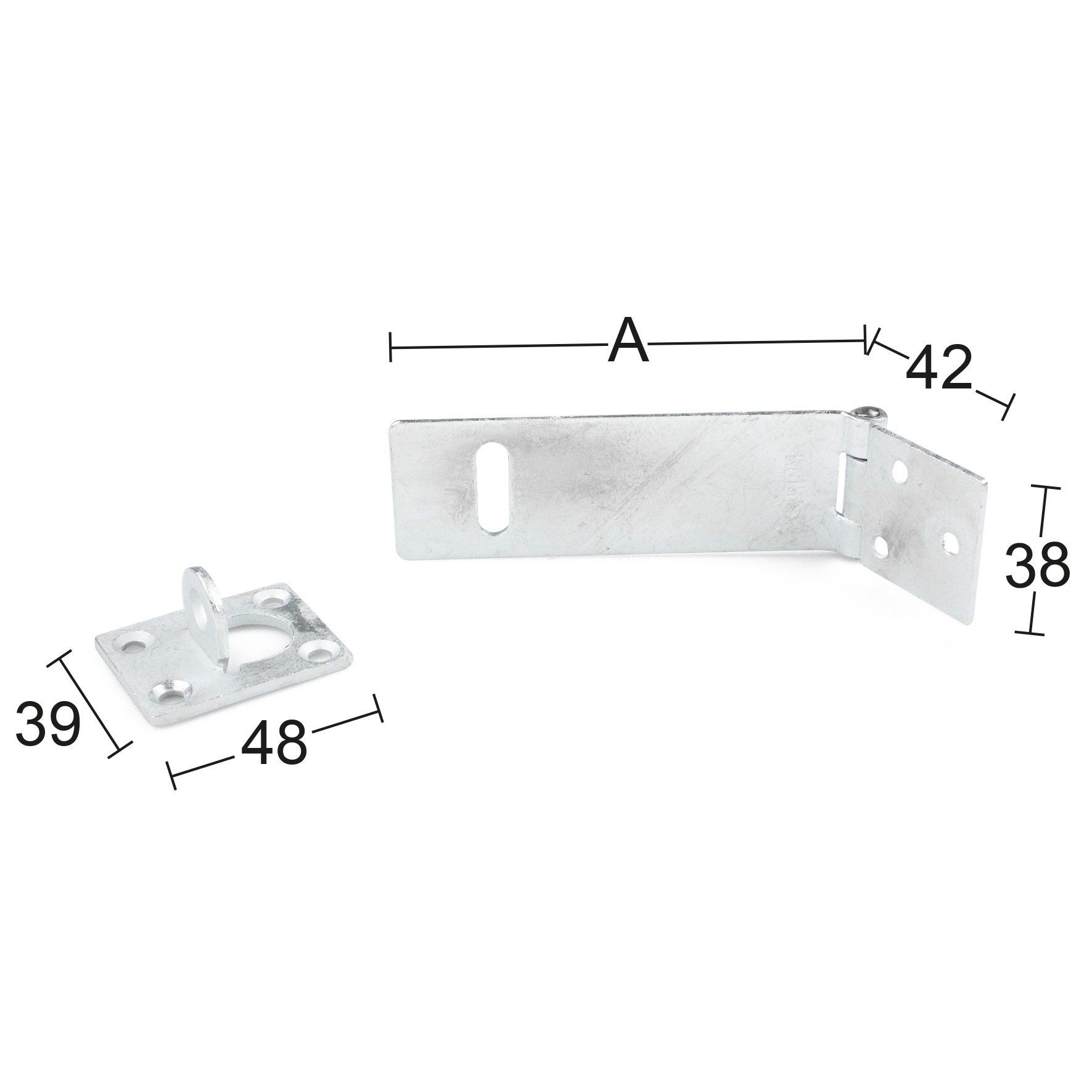 LEDHASP HABO  115MM VARMGALV Varmgalvaniserad Längd: 115 mm