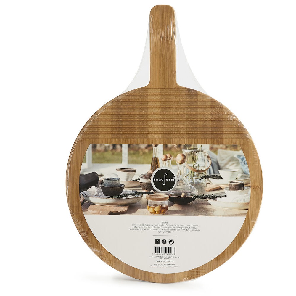 Skärbräda Sagaform Nature Rund Bambu med Handtag