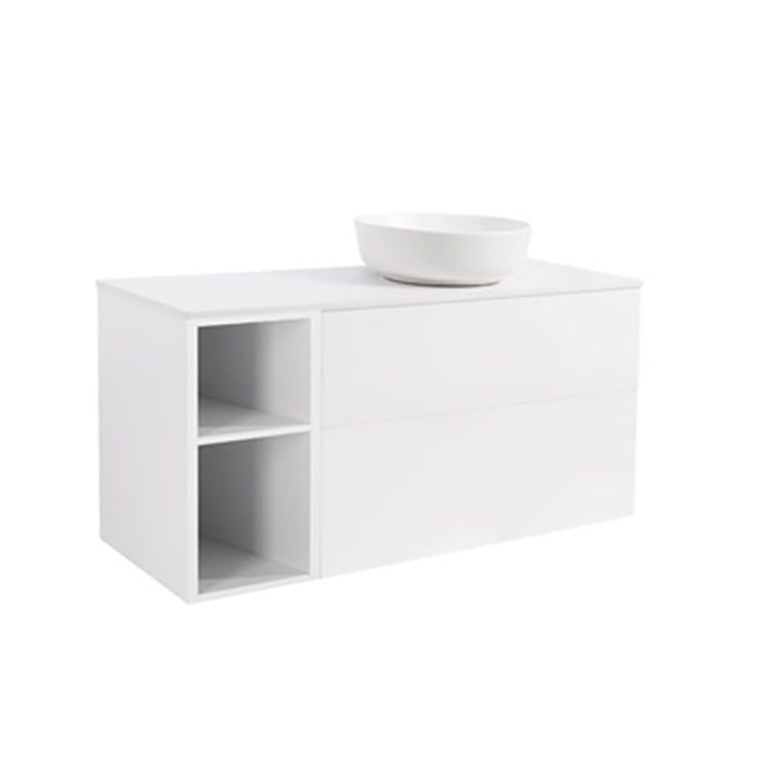 A IS90+30Ö MVIT BSVIT+TS RUVIT Färg: Mattvit, Färg Tvättställ: Vit, Färg Bänkskiva: Vit, Rund Form, Storlek: 740x1210 mm