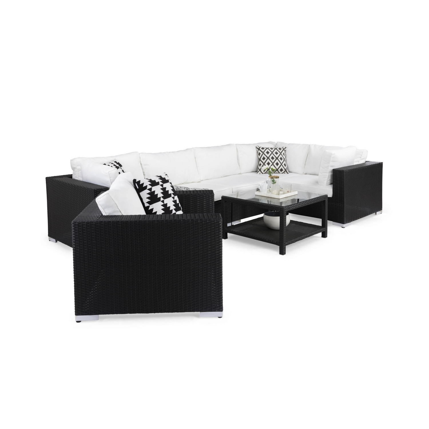Loungegrupp Comfort Garden Bahamas 6-sits med Fåtölj och Bord 75x75