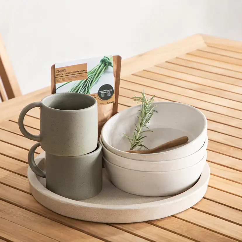 Panama - Table - 224/324*100 - Vit Alu/Teak Vit/Teak