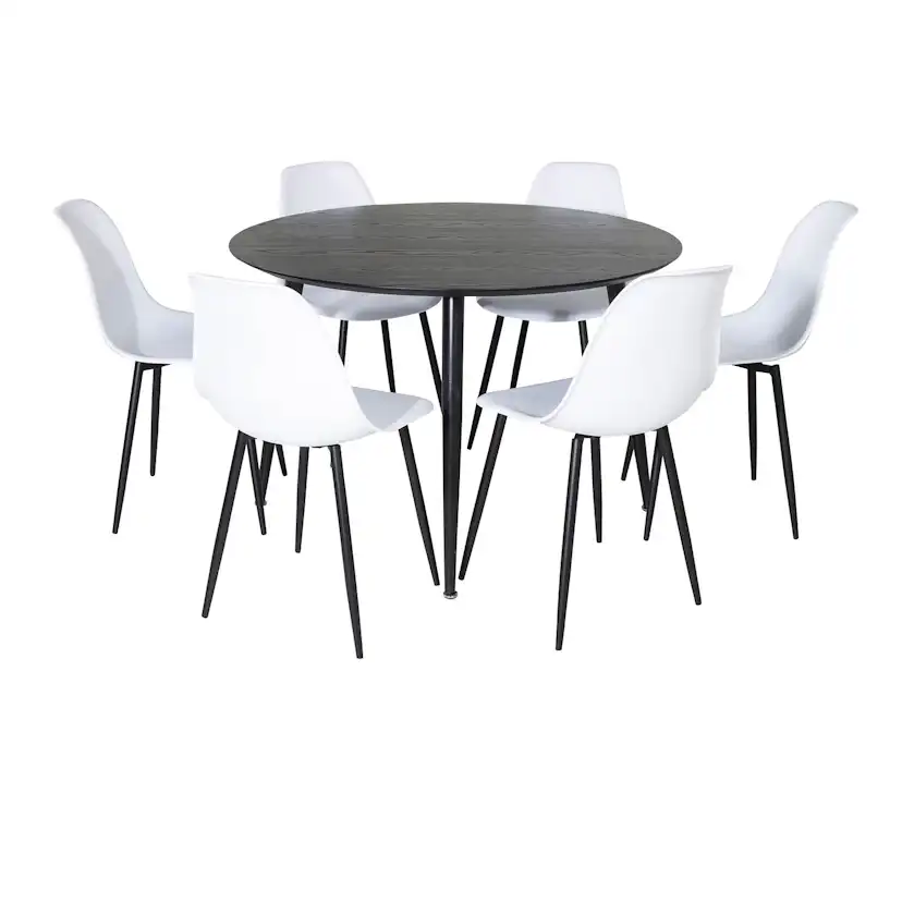 Matgrupp Venture Home Dipp Ø115 cm med 6 Polar Plast Stolar