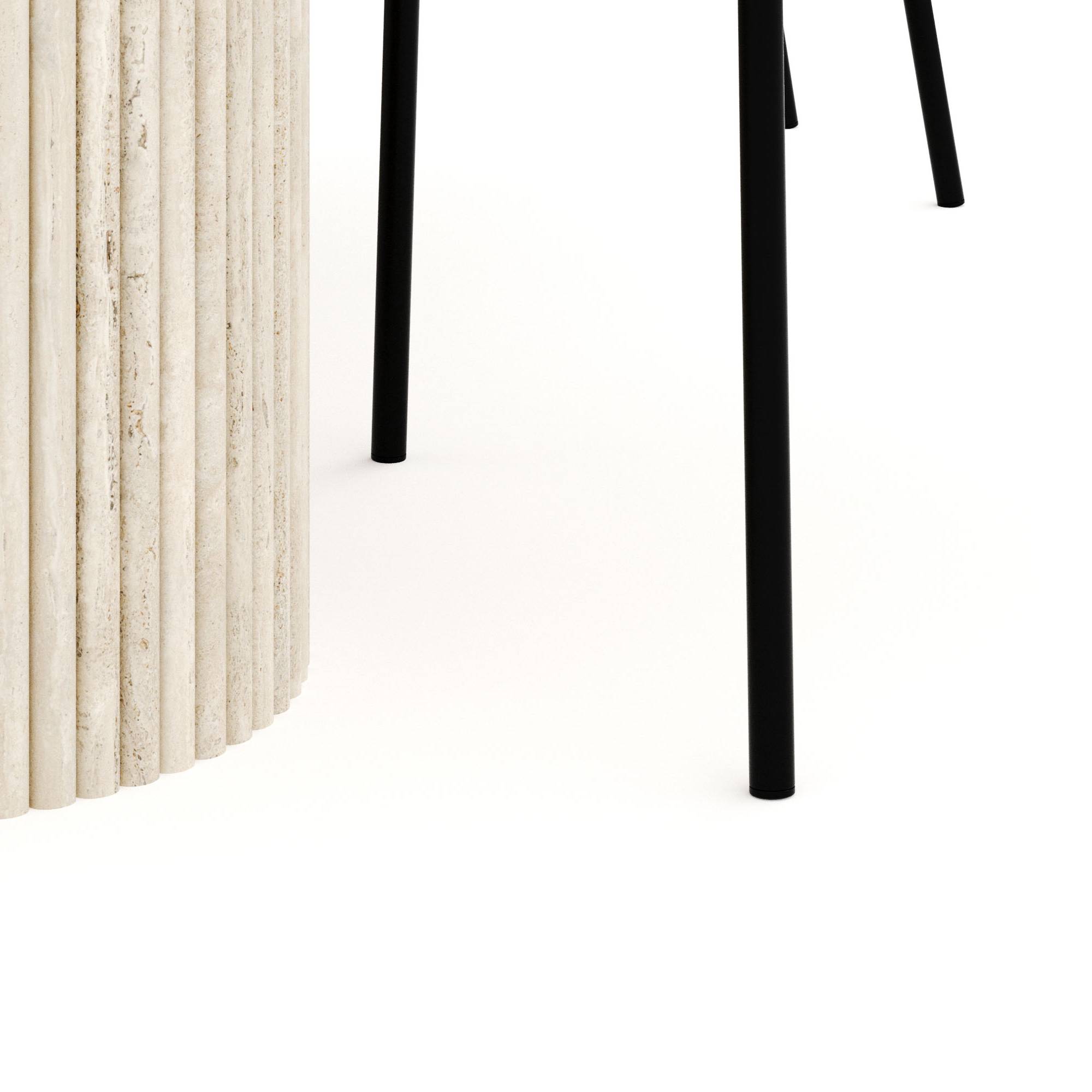 Matgrupp Andrarum Uppveda Ovalt Travertin Matbord 180 cm med 4Gemmiano Matstol