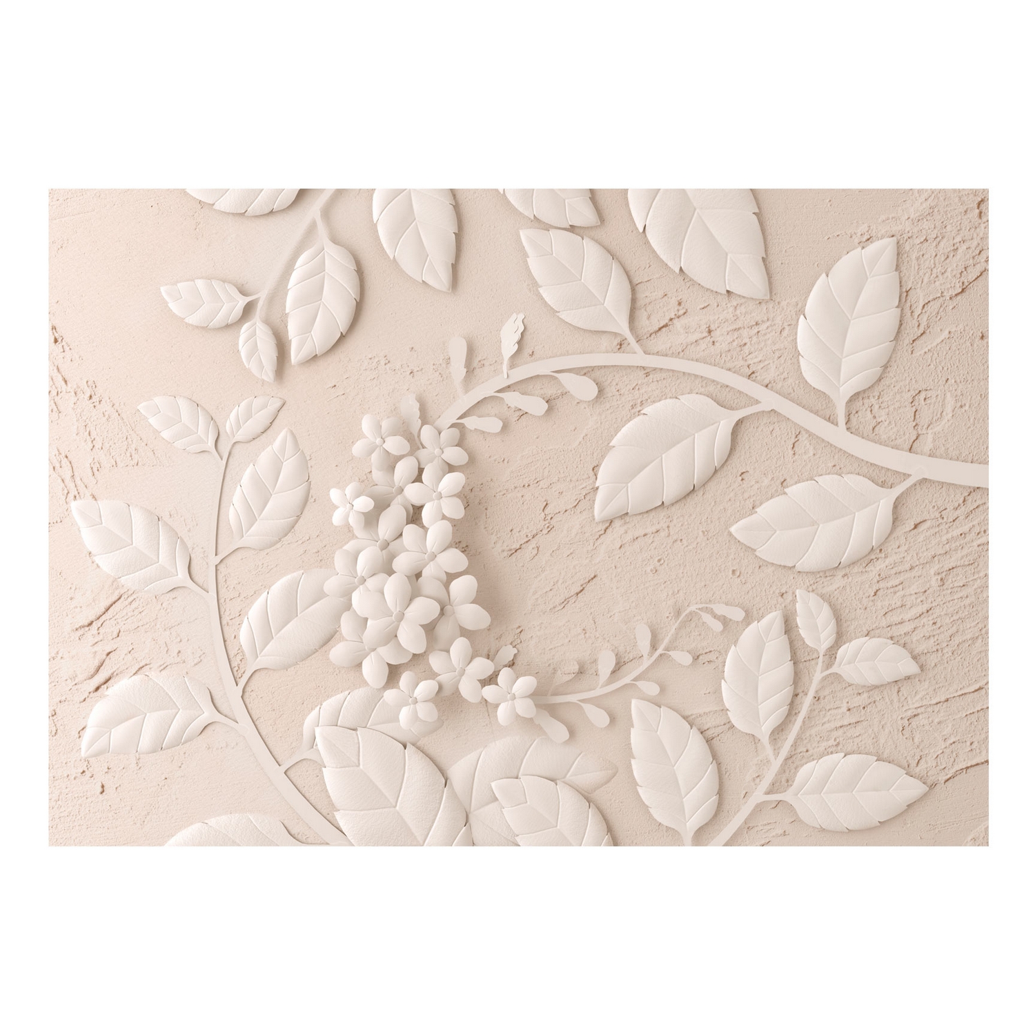 Fototapet Arkiio Självhäftande Paper Flowers Beige