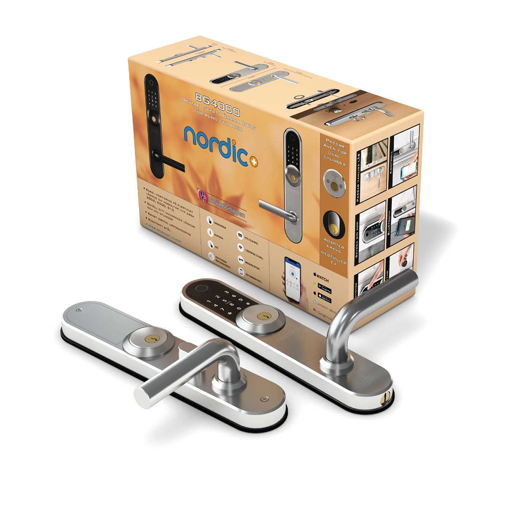Elektroniskt Dörrlås Beslagsgruppen Nordic+ Fingeravtryck