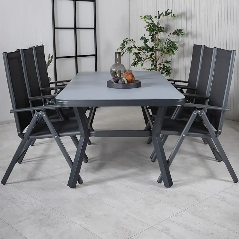 Matgrupp Utomhus Venture Home Vyn med 6 Bend Trädgårdsstolar