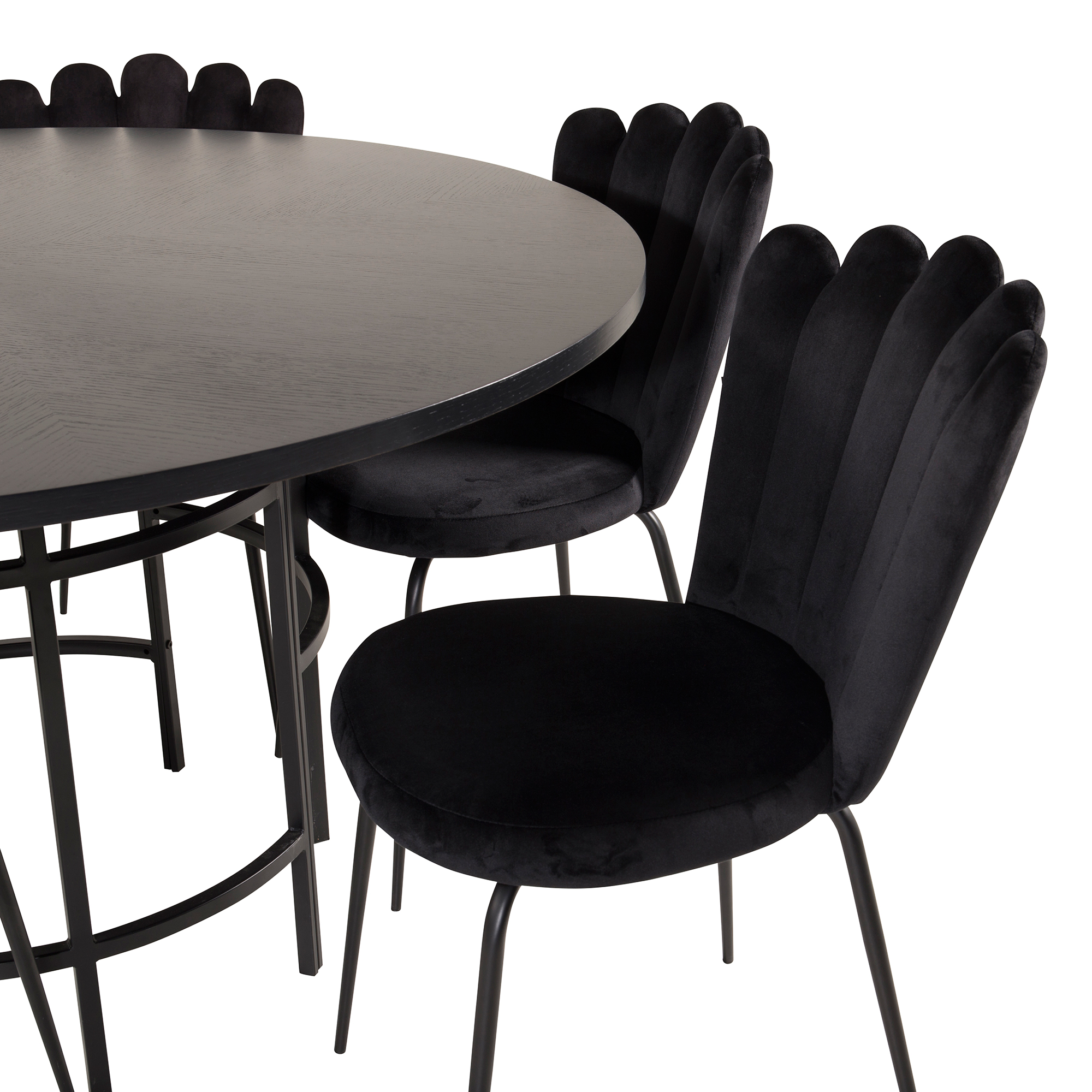 Matgrupp furniture/fashion Copenhagen med 6 Svarta Limhamn Light Stolar