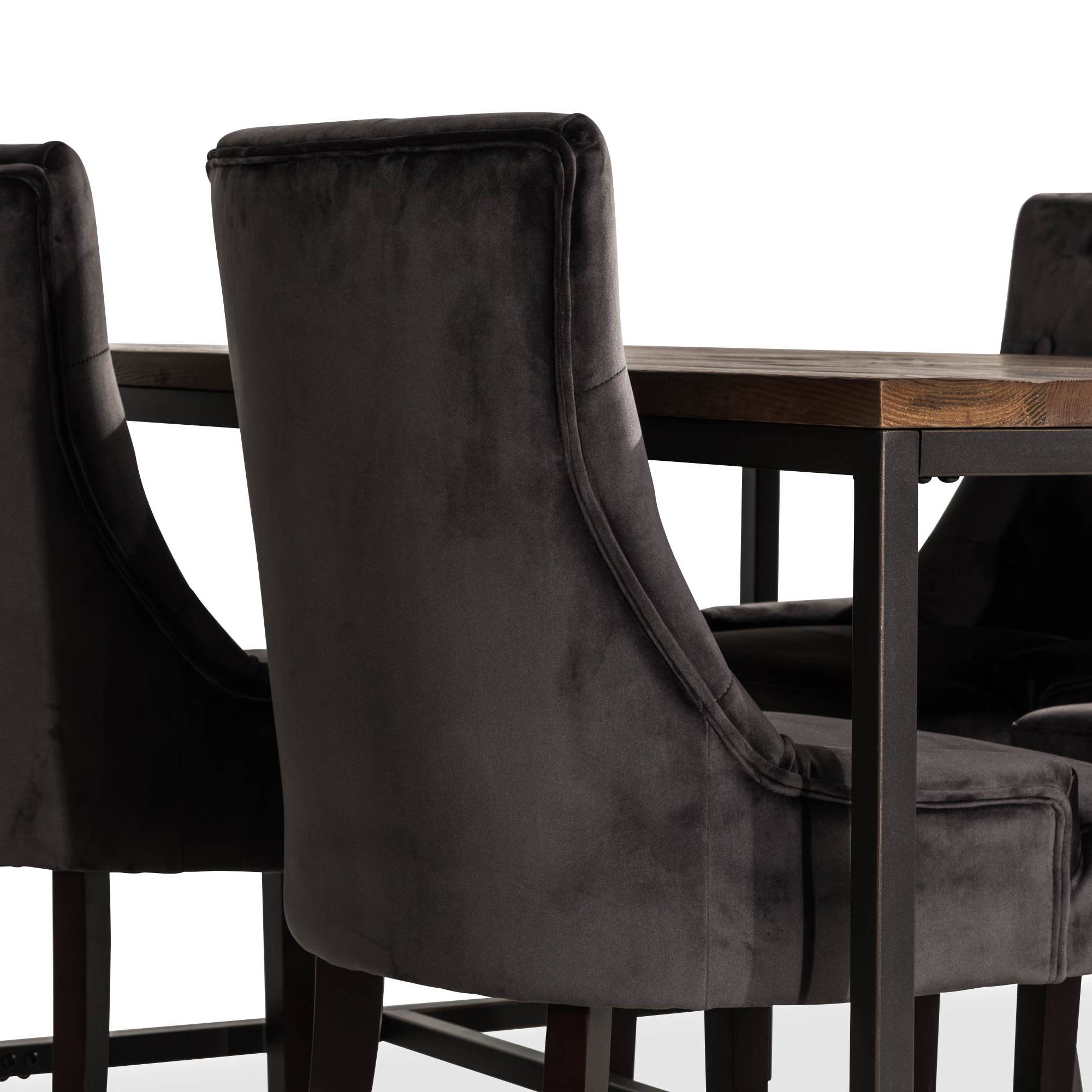 Matgrupp Bloomington Wilmer Rektangulär 140 cm med 4 Viktoria Matstol Sammet