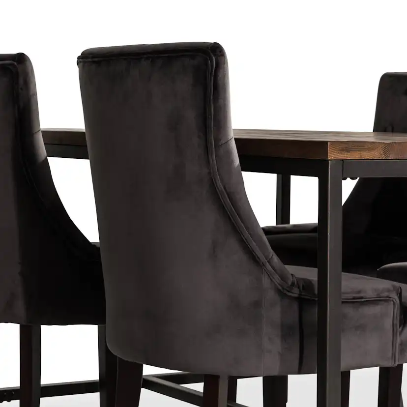 Matgrupp Bloomington Wilmer Rektangulär 140 cm med 4 Viktoria Matstol Sammet