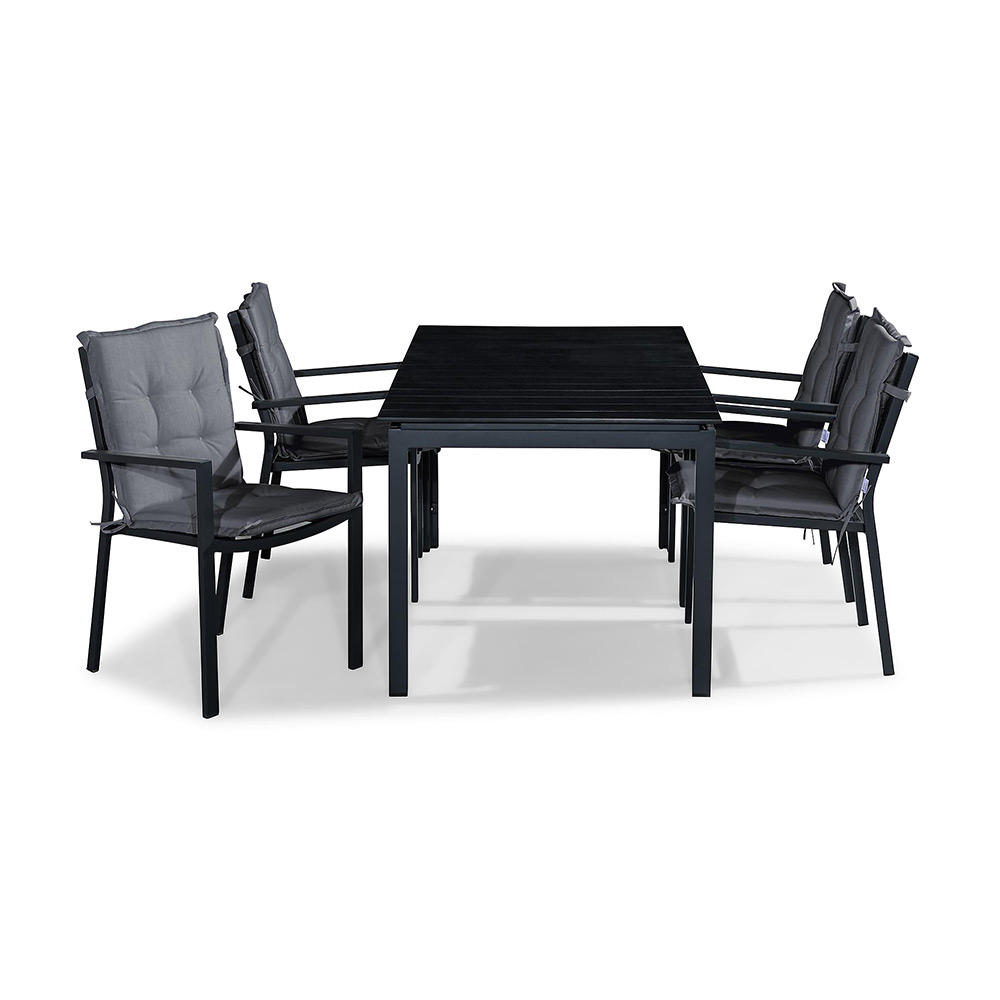 Matgrupp Comfort Garden Tunis 152-210x90 Aintwood med 4 Stapelstolar