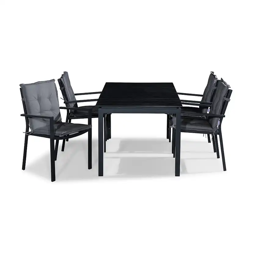 Matgrupp Comfort Garden Tunis 152-210x90 Aintwood med 4 Stapelstolar