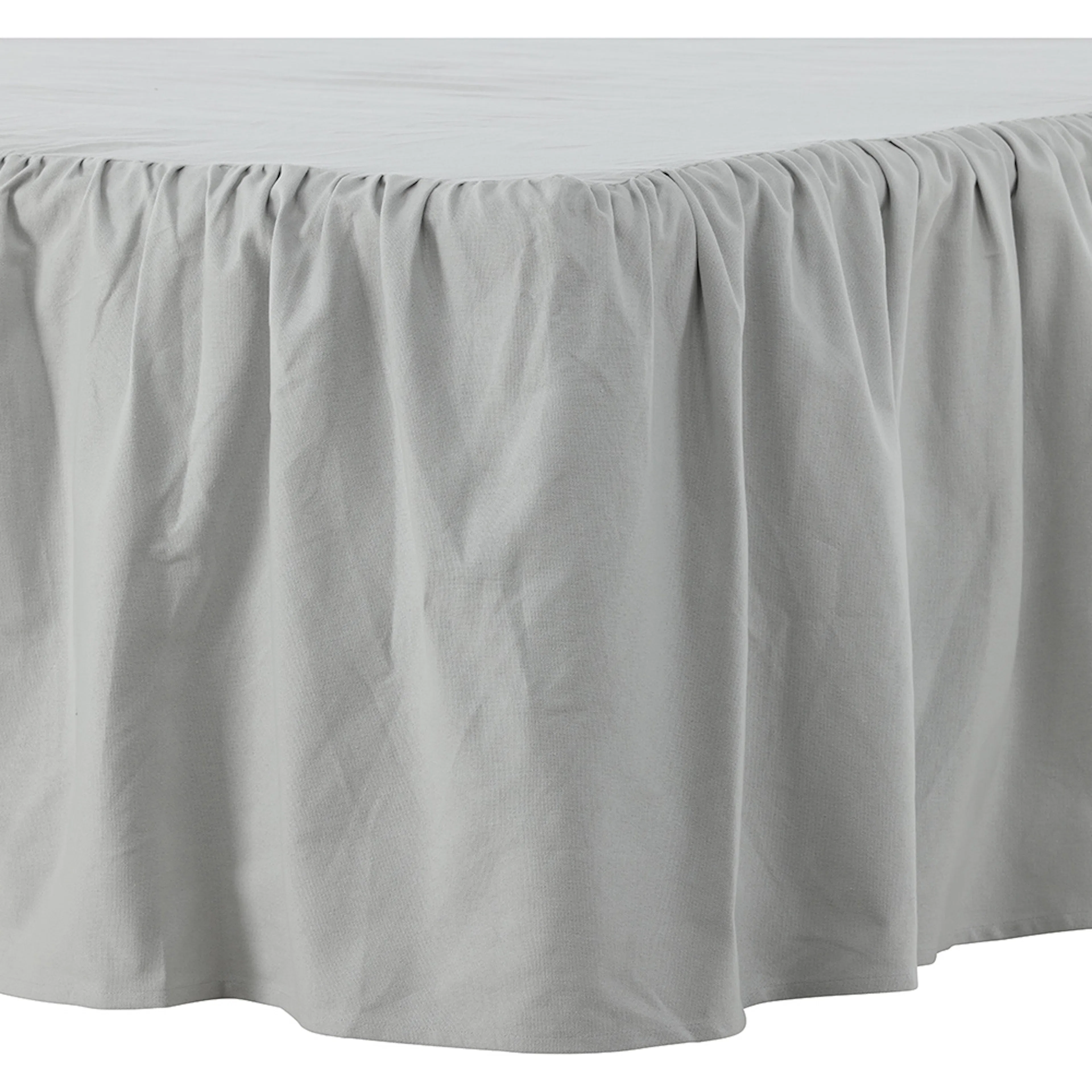 Pixy Bed Skirt Cotton romantic - Light Grey /  - 200*180 Grå, 180x200 cm