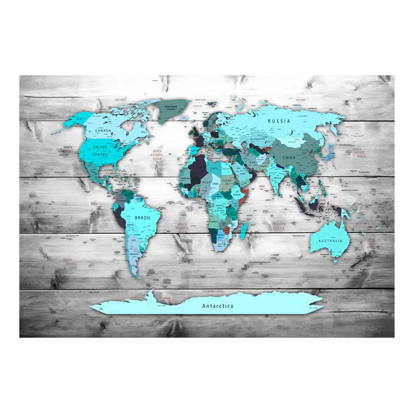 Fototapet Arkiio World Map: Blue Continents
