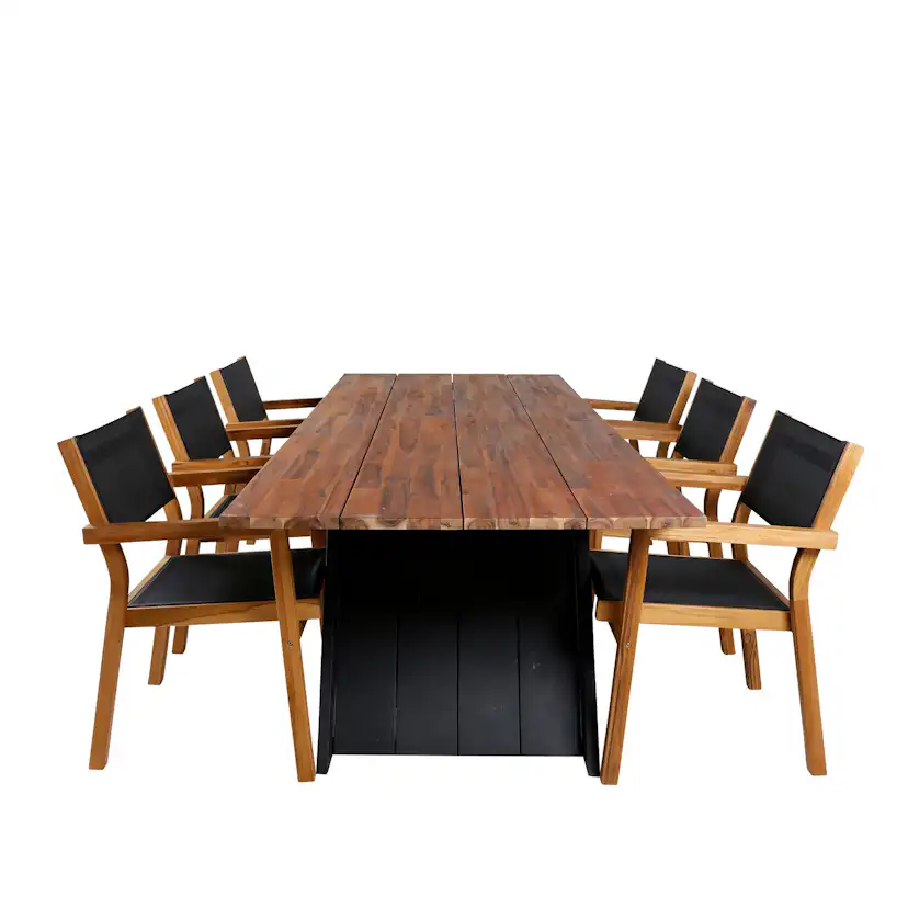 Matgrupp Venture Home Doni med 6 Vum Stapelbara Matstolar