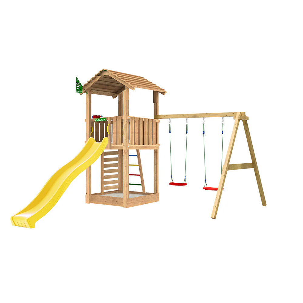 Lektorn Jungle Gym Cottage 2.1 Gungmodul & Gul Rutschkana