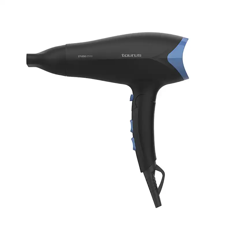 Hårtork TAURUS Studio 2500 Svart 2400W - Kompakt Värmeverktyg för Resan