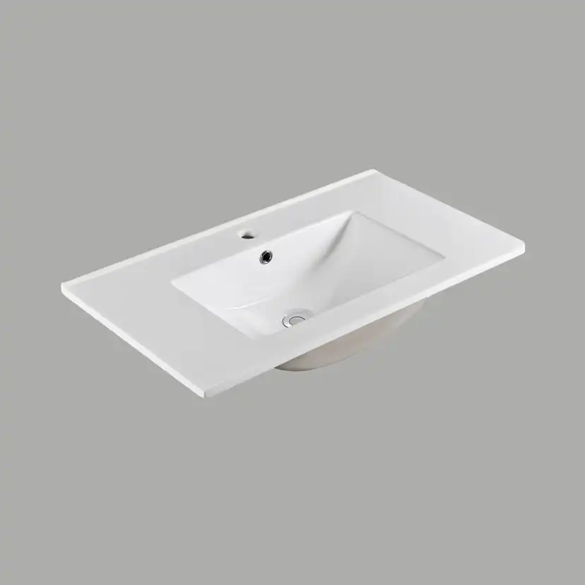 Möbelpaket 4AQUA Slim Svart Ek 80 med Lådor och Spegel Luna LED
