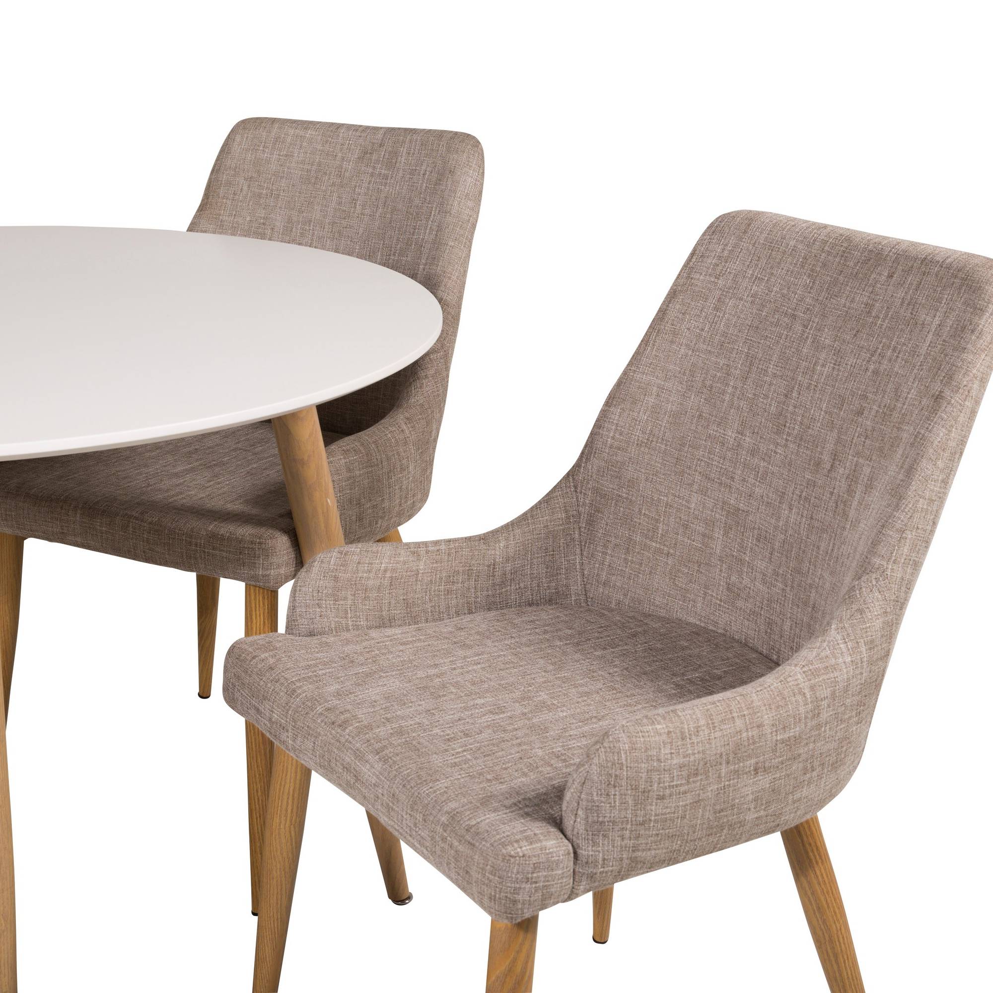 Matgrupp Basic Home Pelle Runt Matbord 100 cm med 4 Pelle Matstol