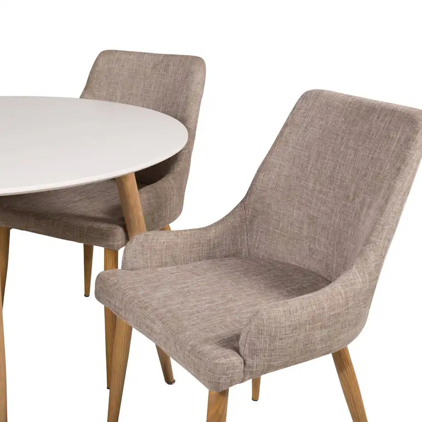 Matgrupp Basic Home Pelle Runt Matbord 100 cm med 4 Pelle Matstol