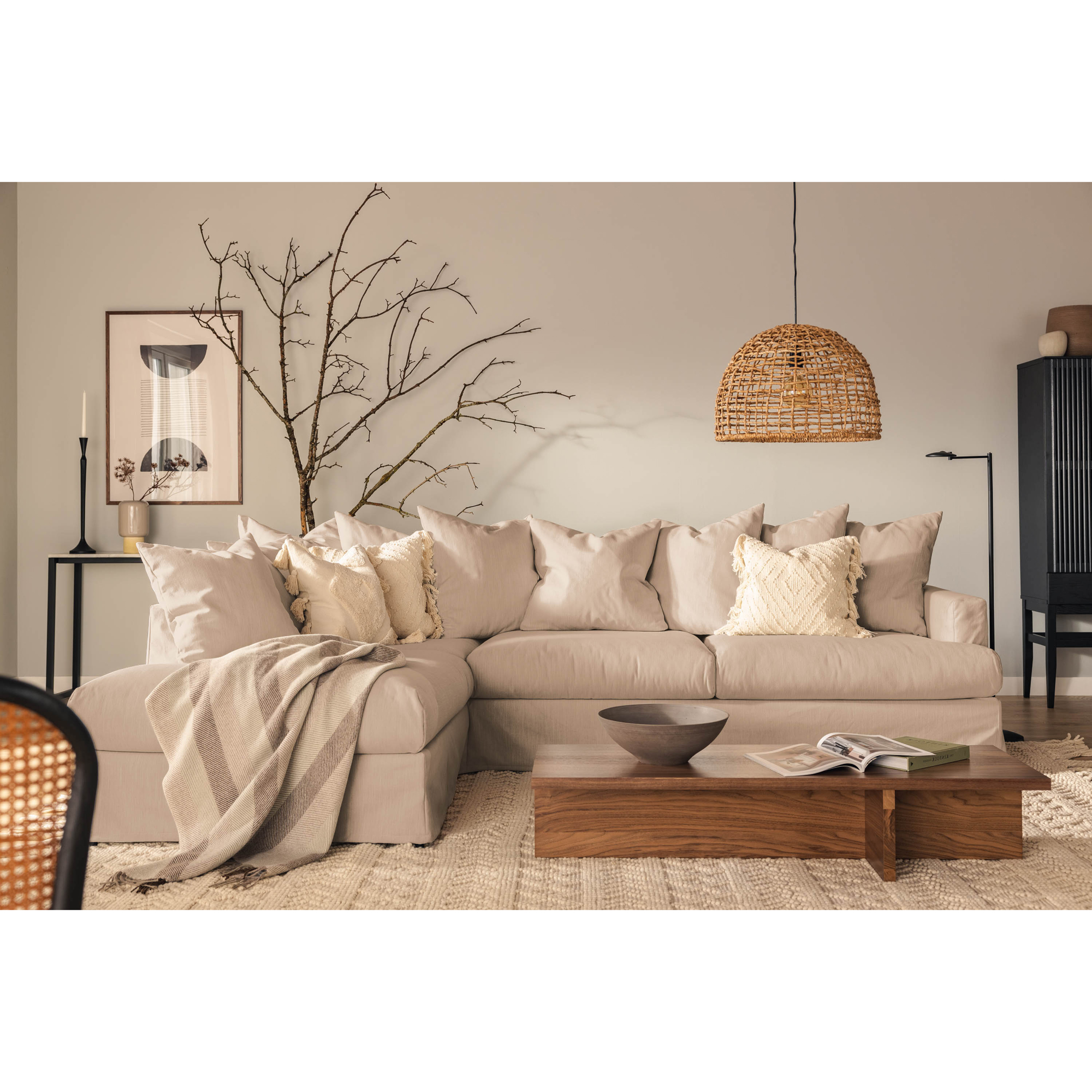 Soffgrupp Scandi Days Menard L-formad Schäslong och Fåtölj