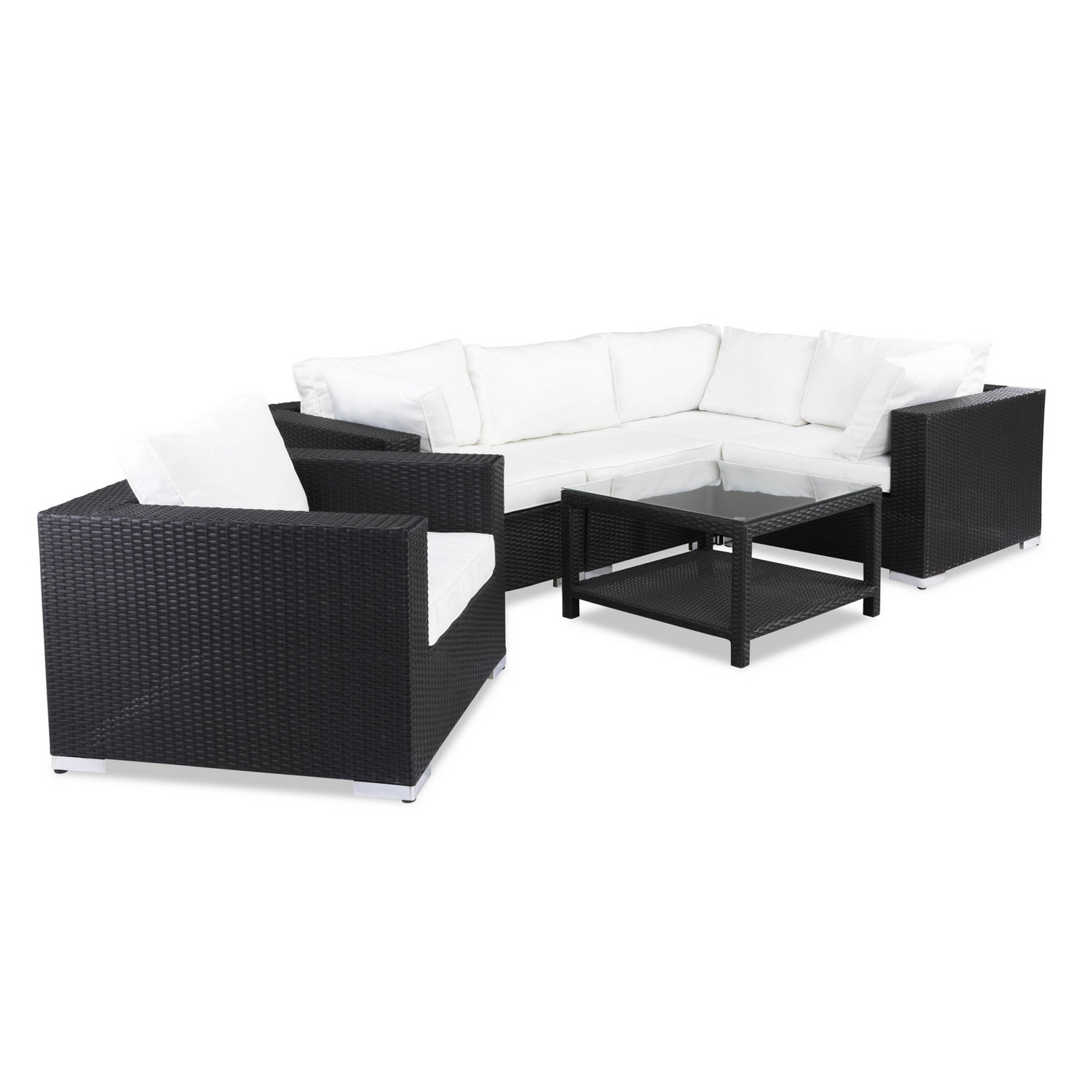 Loungegrupp Comfort Garden Bahamas 5-sits Hörn med Fåtölj och Bord 75x75